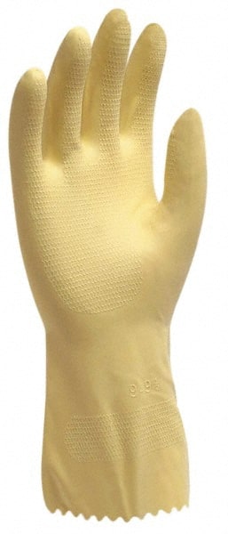 Safety Zone Chemical Resistant Gloves: Medium, 18 mil Thick, Latex, Unsupported - Amber, 12’’ OAL, FDA Approved | Part #GRCA-MED-1SF