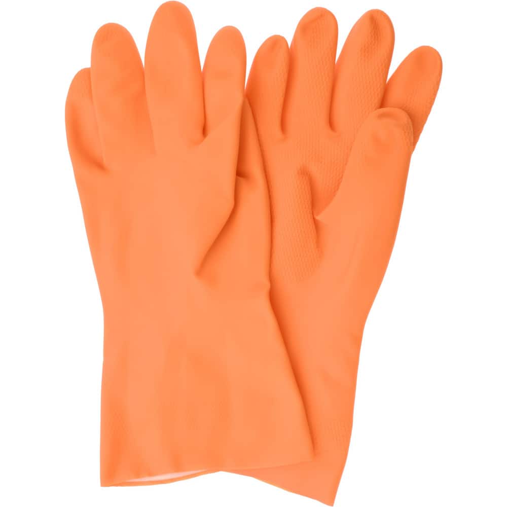 Safety Zone Chemical Resistant Gloves: X-Large, 28 mil Thick, Neoprene, Supported - Orange, 12’’ OAL, Patterned, FDA Approved | Part #GRFO-XLG-1SF