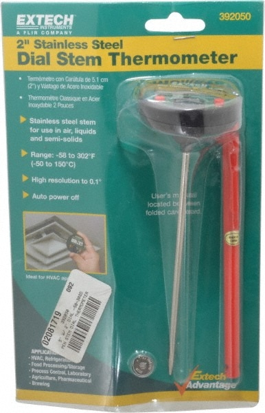 Digital Thermometer & Probe: 302 ° F, Stem Dial Thermometer Sensor