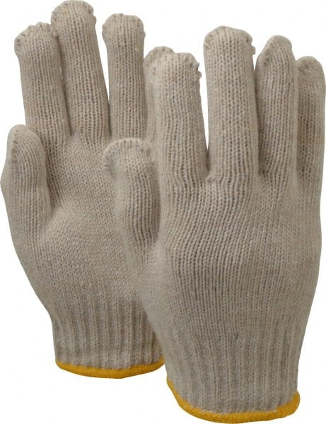 [240 Pairs, Large] Polyester Cotton Knit Safety Protection Grip Work Gloves  for Painter Mechanic Industrial Warehouse Gardening, Men Women, Natural