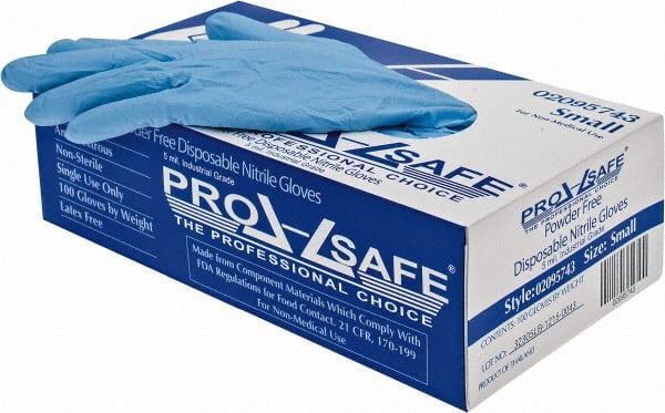 Disposable Gloves: Size Small, 5 mil, Nitrile