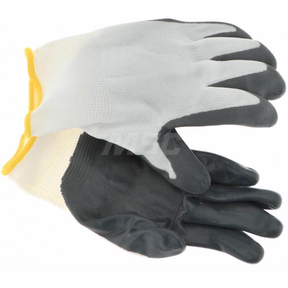 General Purpose Work Gloves: Medium, Nitrile Coated, Nylon