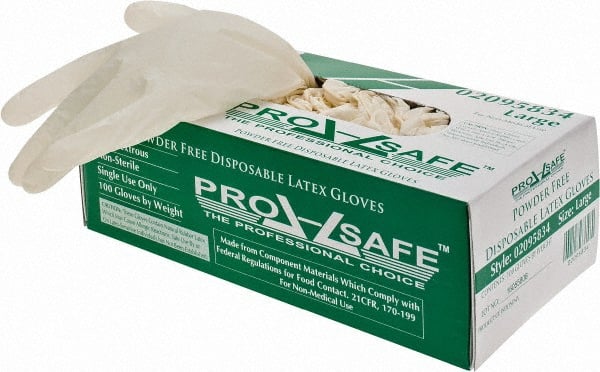 Disposable Gloves: Large, 5 mil Thick, Latex, Industrial Grade