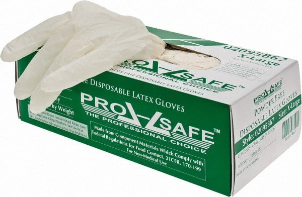 Disposable Gloves: X-Large, 5 mil Thick, Latex, Industrial Grade
