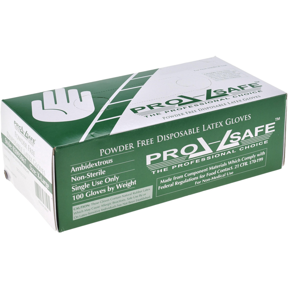 PRO-SAFE - Disposable Glove: Size X-Large, 5.0 mil, Latex, General