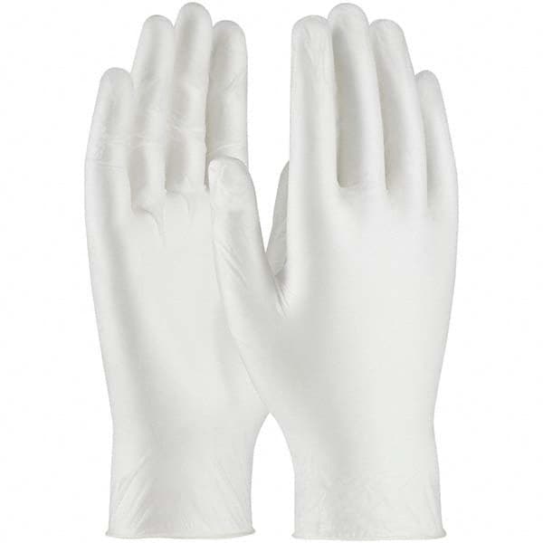 Disposable Gloves: X-Large, 5 mil Thick, Synthetic Polymer-Coated, Vinyl, Industrial Grade
