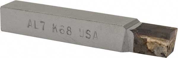 Single-Point Tool Bit: AL-7, 7/16" Shank Height, 7/16" Shank Width, K68 Solid Carbide Tip, Left Hand