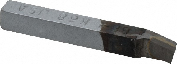 Single Point Tool Bit: 1/4'' Shank Width, 1/4'' Shank Height, K68 Solid Carbide Tipped, RH, BR, Lead Angle Turning