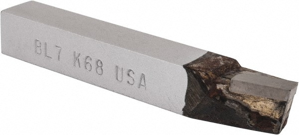 Single Point Tool Bit: 7/16'' Shank Width, 7/16'' Shank Height, K68 Solid Carbide Tipped, LH, BL, Lead Angle Turning