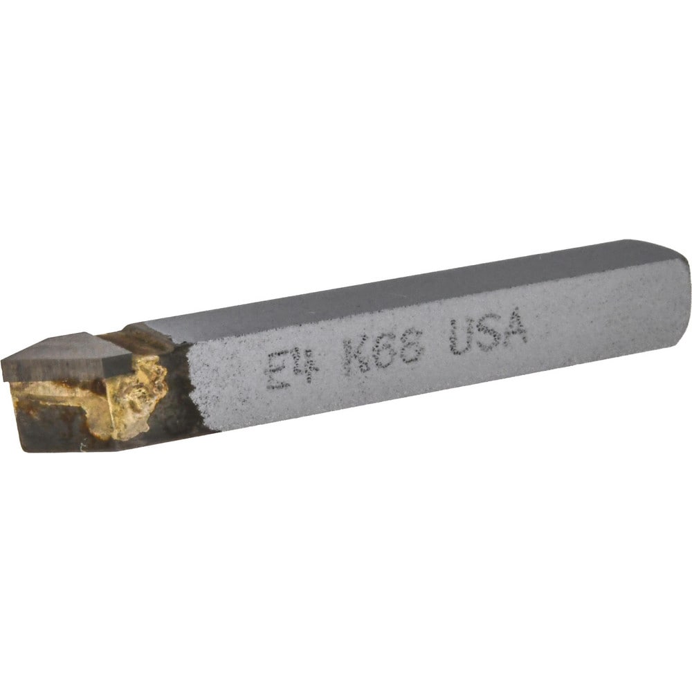 Single Point Tool Bit: 1/4'' Shank Width, 1/4'' Shank Height, K68 Solid Carbide Tipped, Neutral, E, Threading Tool