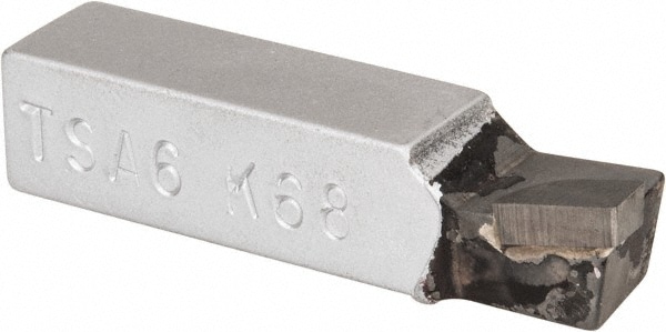 Single Point Tool Bit: 3/8'' Shank Width, 3/8'' Shank Height, K68 Solid Carbide Tipped, Neutral, TSA, Square Shank Boring