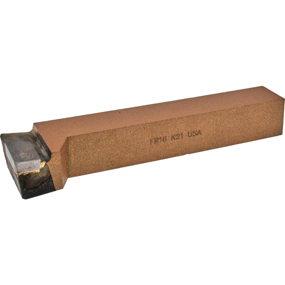 Single Point Tool Bit: 1'' Shank Width, 1'' Shank Height, K21 Solid Carbide Tipped, RH, FR, Offset End Cutting