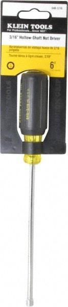 Nut Driver: 3/16" Drive, Hollow Shaft, Color-Coded Handle, 9-3/4" OAL