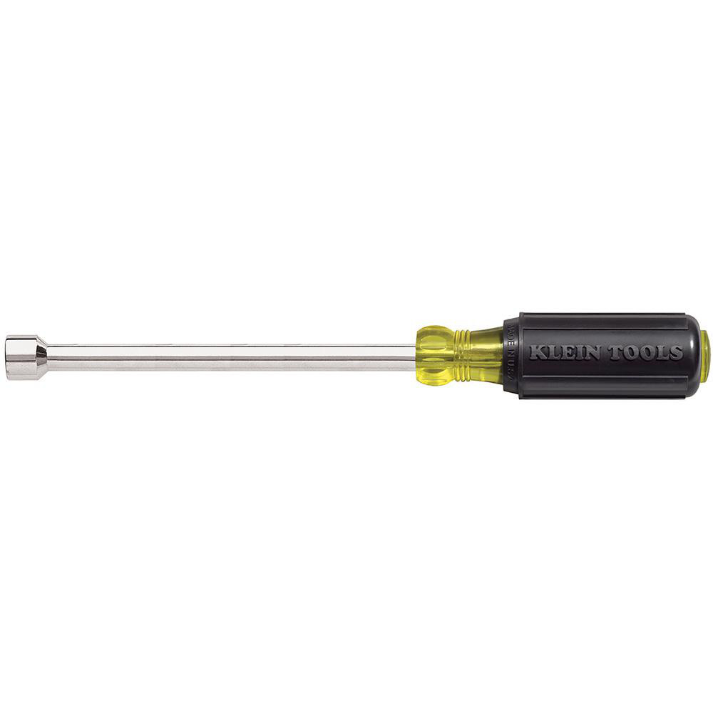 Nut Driver: 11/32" Drive, Hollow Shaft, Color-Coded Handle, 9-3/4" OAL - Steel, Chrome-Plated