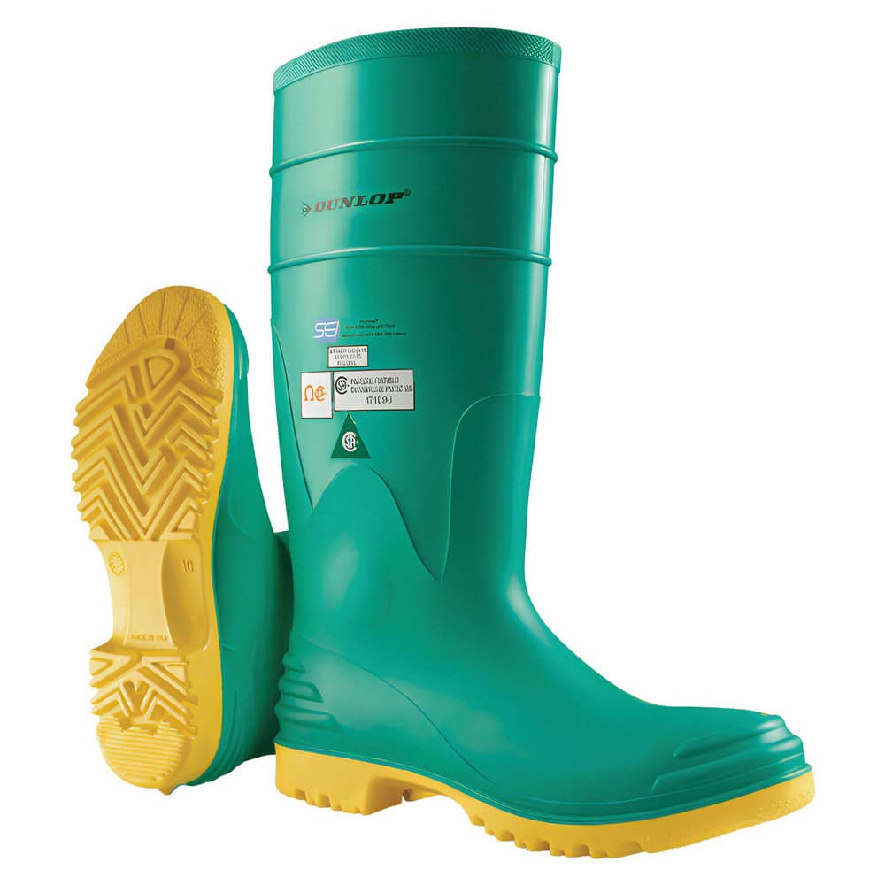 Work Boot: Size 7, 16" High, Polyvinylchloride, Steel Toe