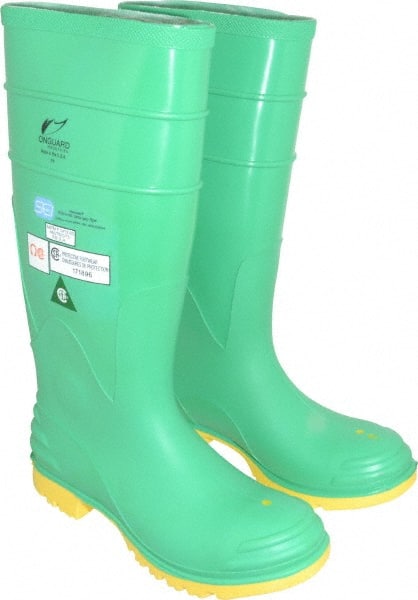 Dunlop Protective Footwear 87012.6 Work Boot: Size 6, 16" High, Polyvinylchloride, Steel Toe 