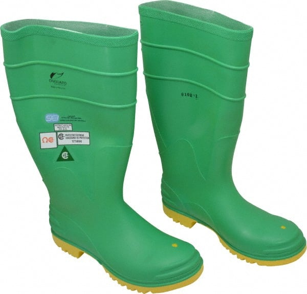 Dunlop Protective Footwear 87012.9 Work Boot: Size 9, 16" High, Polyvinylchloride, Steel Toe 