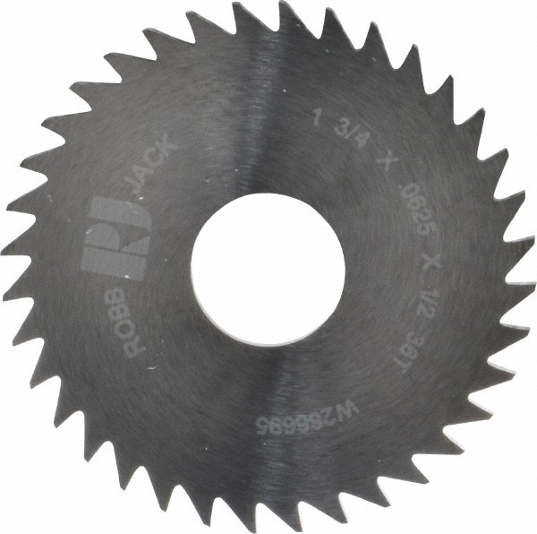 RobbJack C17-0625-16-36 Slitting & Slotting Saw: 1-3/4" Dia, 1/16" Thick, 36 Teeth, Solid Carbide Image