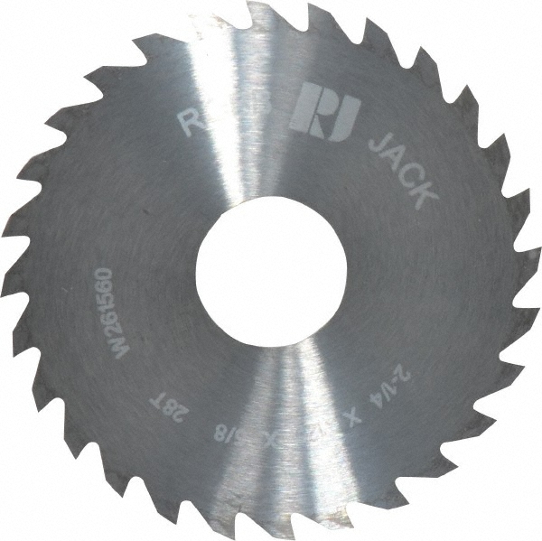 Slitting & Slotting Saw: 2-1/4" Dia, 1/8" Thick, 5/8" Arbor Hole, 28 Teeth, Solid Carbide - Uncoated Finish, Straight Tooth, Without Keyway