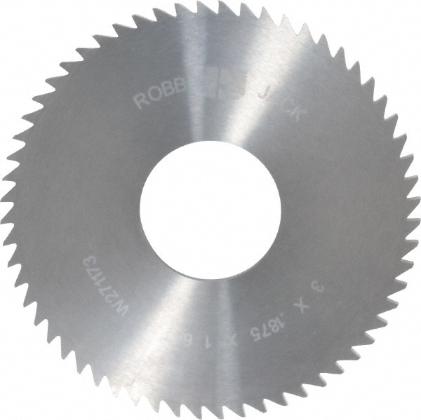 RobbJack C30-1875-32-60 Slitting & Slotting Saw: 3" Dia, 3/16" Thick, 1" Arbor Hole, 60 Teeth, Solid Carbide Image