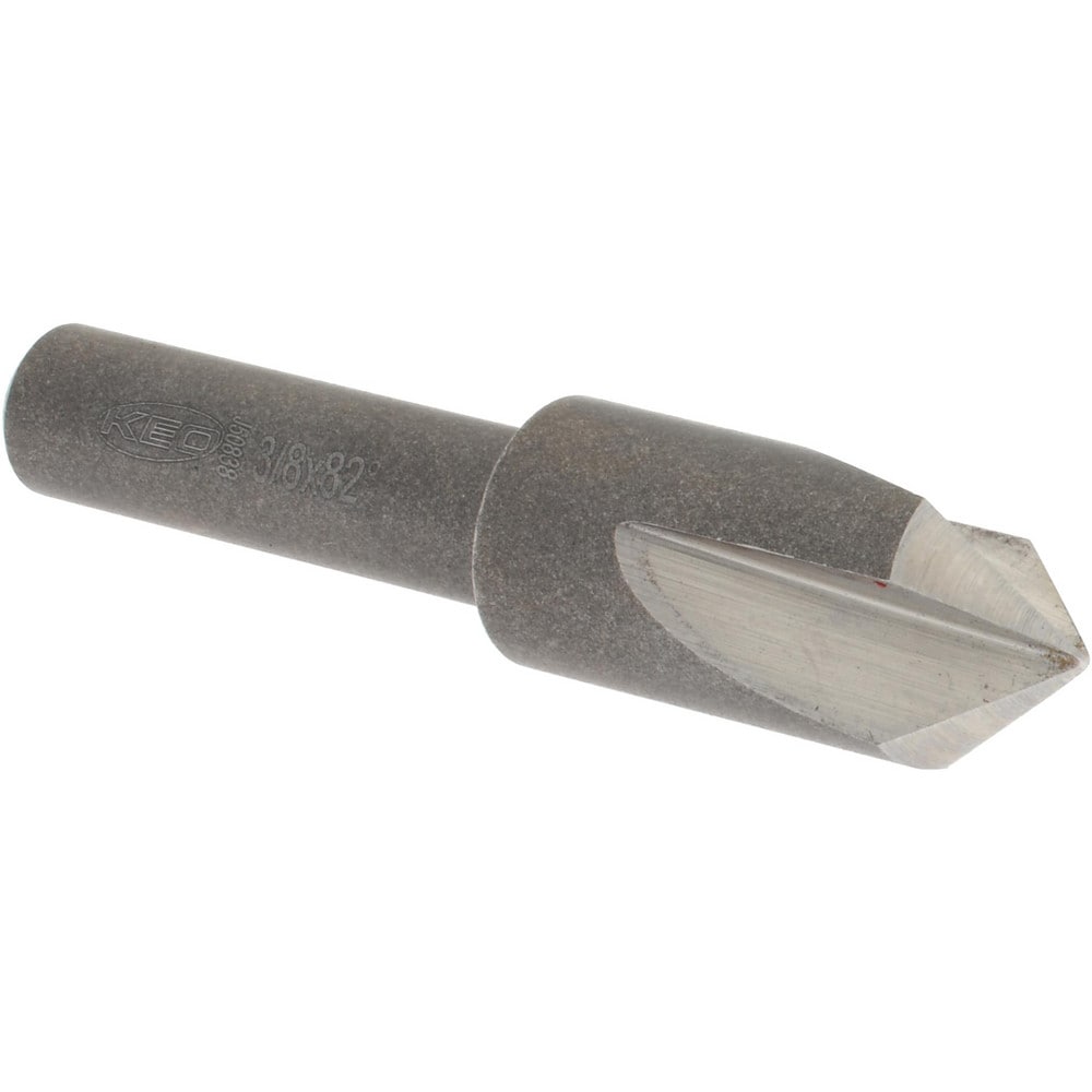 Countersink: 3/8" Head Dia, 82 ° Included Angle, 3 Flutes, High Speed Steel, Right Hand Cut