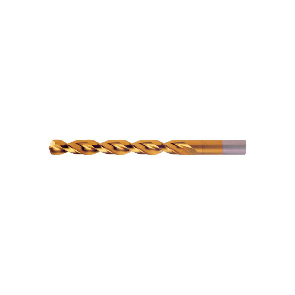 Jobber Length Drill Bit: #39 (0.0995) Dia, 135 deg, Cobalt - TiN Finish, 2-3/8" OAL, Right Hand Cut, Parabolic Flute, Straight Shank, Series 2075T
