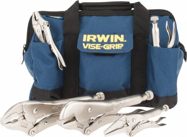 Plier Set: 5 Pc, Locking Pliers - Comes in Kit Bag