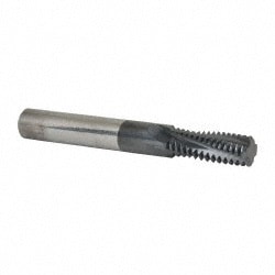 Helical Flute Thread Mill: 5/8-11, Internal, 4 Flute, 1/2" Shank Dia, Solid Carbide