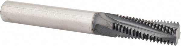 Helical Flute Thread Mill: 3/4-14, Internal, 4 Flute, 1/2" Shank Dia, Solid Carbide