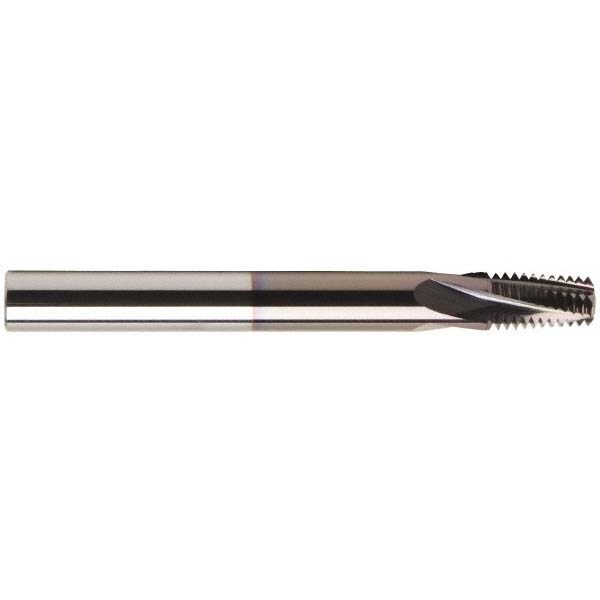 Helical Flute Thread Mill: 7/16-14, Internal, 4 Flute, 5/16" Shank Dia, Solid Carbide