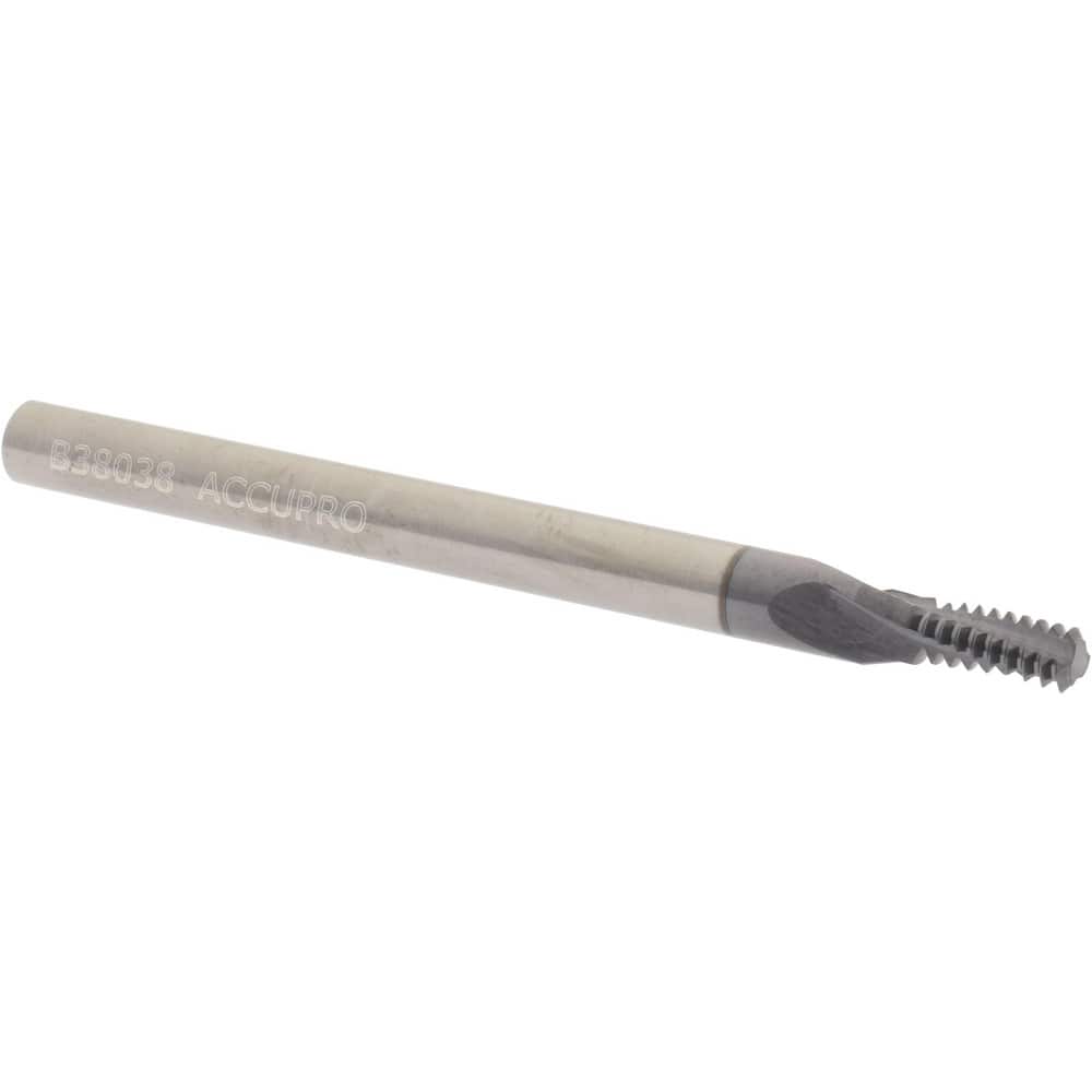 Accupro C911-01028 Helical Flute Thread Mill: #10-28, Internal, 3 Flute, 3/16" Shank Dia, Solid Carbide 