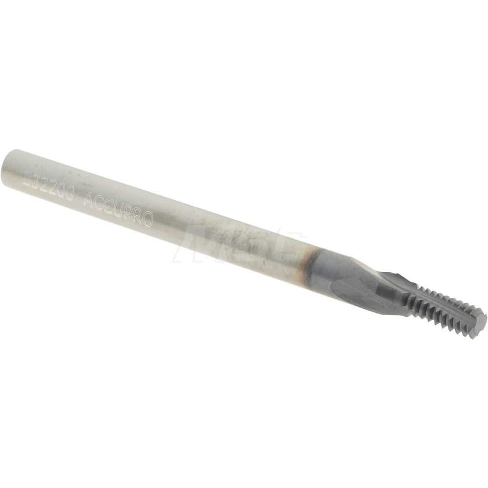 Accupro C911-01032 Helical Flute Thread Mill: #10-32, Internal, 3 Flute, 3/16" Shank Dia, Solid Carbide 