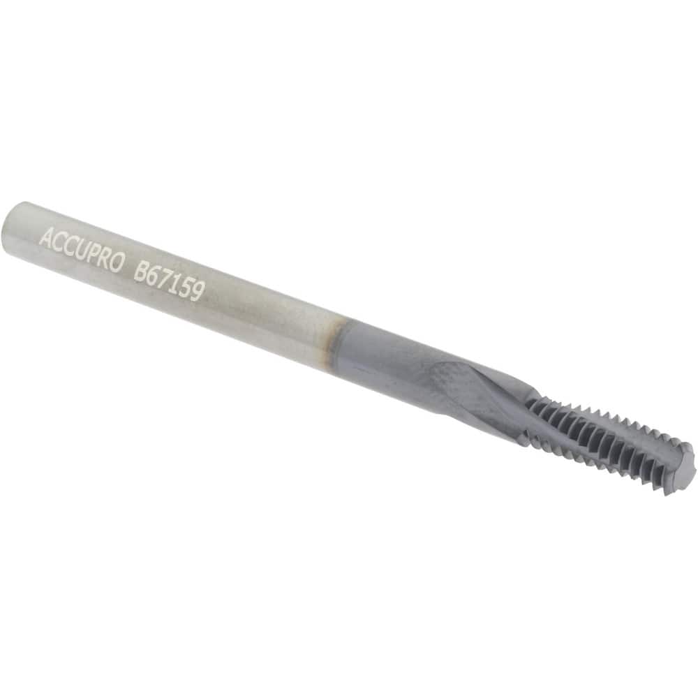Accupro C911-25028 Helical Flute Thread Mill: 1/4-28, Internal, 3 Flute, 3/16" Shank Dia, Solid Carbide 