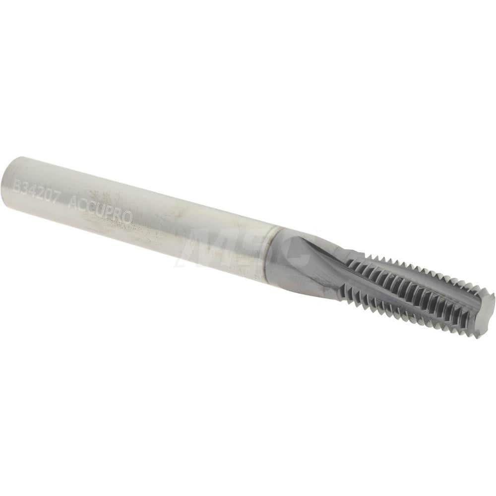 Accupro C911-43720 Helical Flute Thread Mill: 7/16-20, Internal, 4 Flute, 3/8" Shank Dia, Solid Carbide 