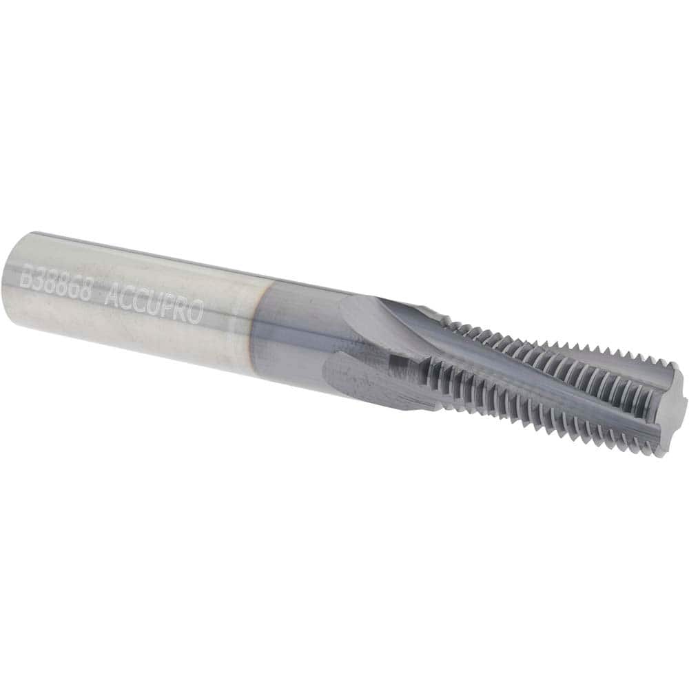 Accupro C911-56218 Helical Flute Thread Mill: 9/16-18, Internal, 4 Flute, 1/2" Shank Dia, Solid Carbide 