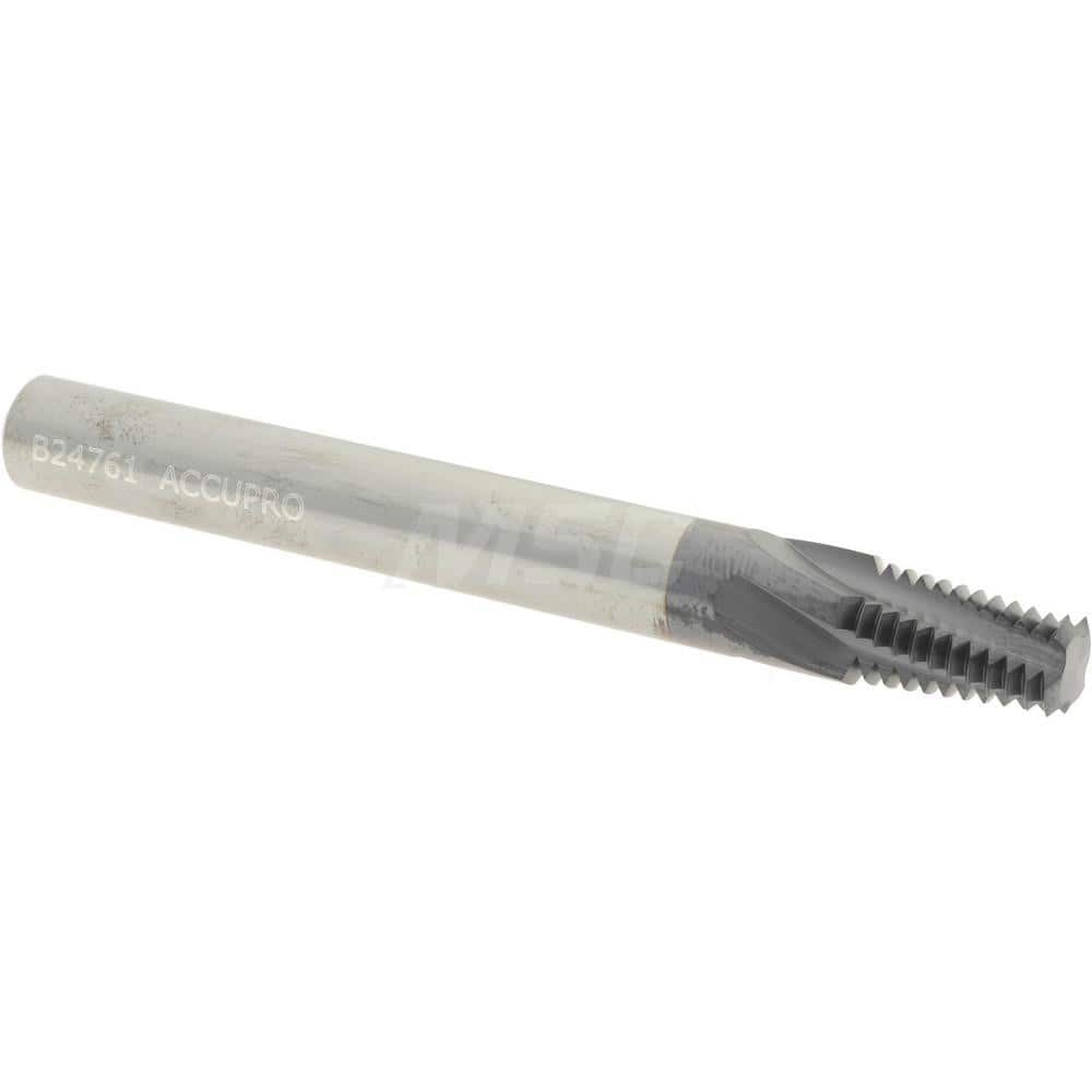 Accupro C951-25018 Helical Flute Thread Mill: 1/4-18, Internal, 4 Flute, 3/8" Shank Dia, Solid Carbide 