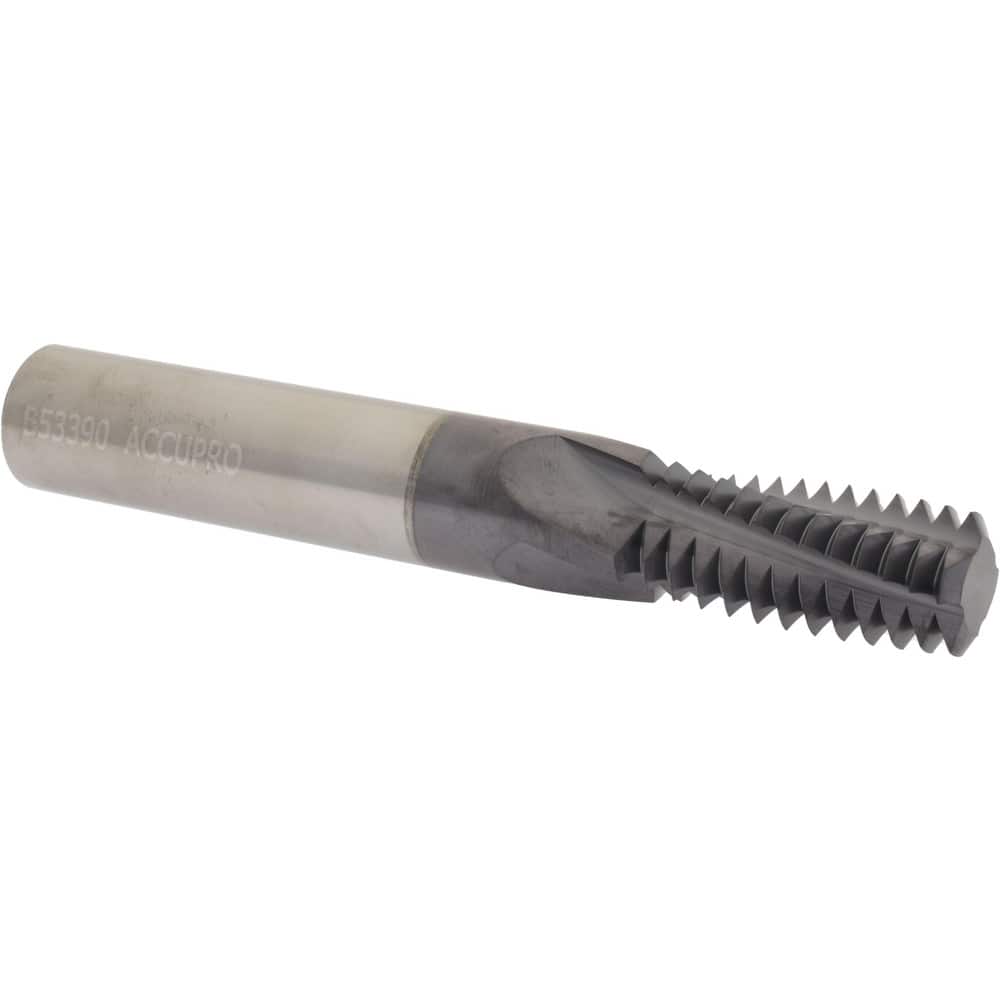 Accupro C951-25080 Helical Flute Thread Mill: 2-1/2-8, Internal, 4 Flute, 3/4" Shank Dia, Solid Carbide 