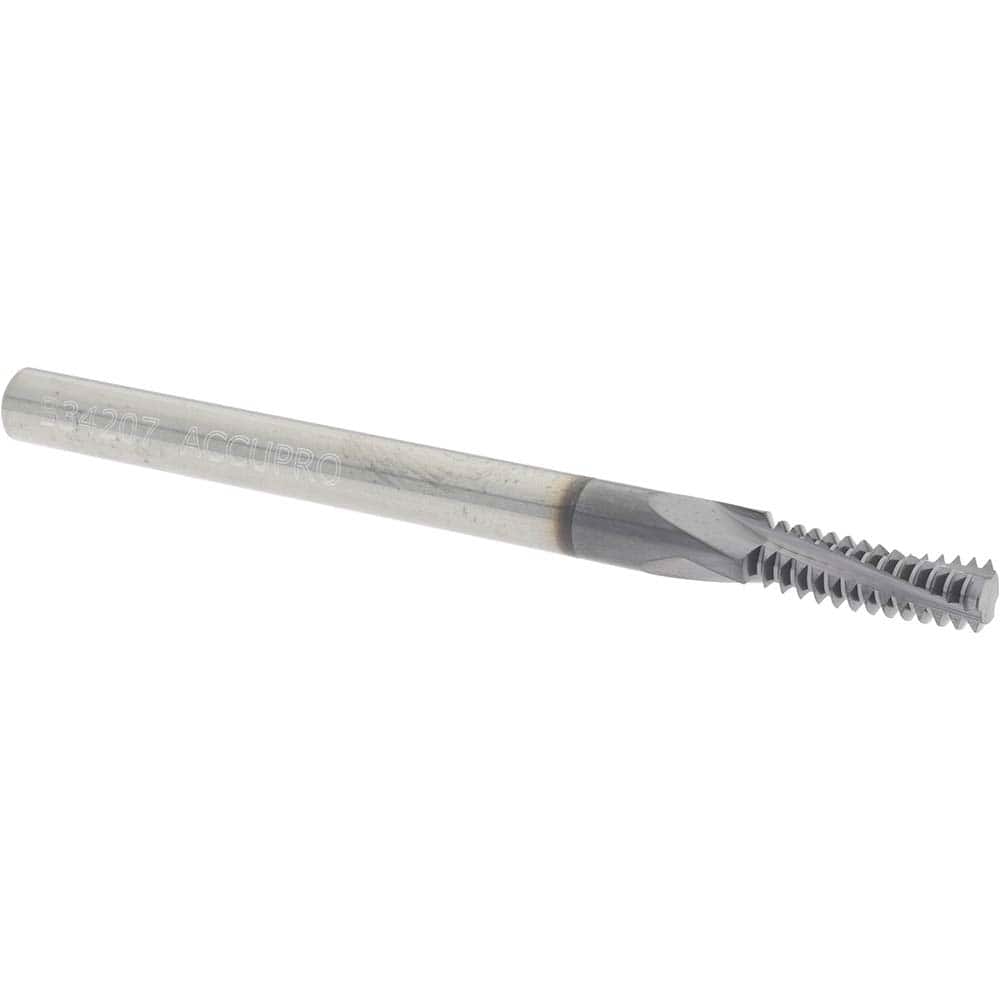Accupro C931-06100 Helical Flute Thread Mill: Internal, 3 Flute, 3/16" Shank Dia, Solid Carbide 