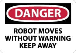 Danger Robot Moves Without Warning Keep Away Aluminium Metal Safety UV Sign 