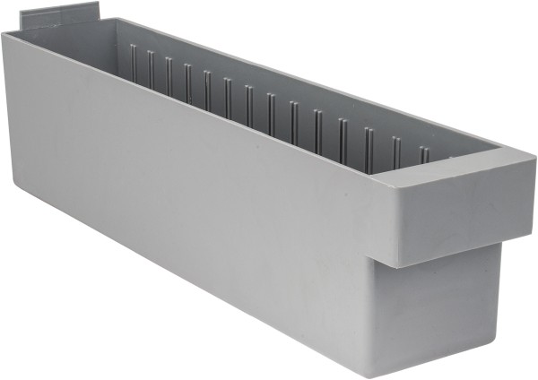 Plastic Drawer Bin: Gray - Gray, High-Impact Polystyrene