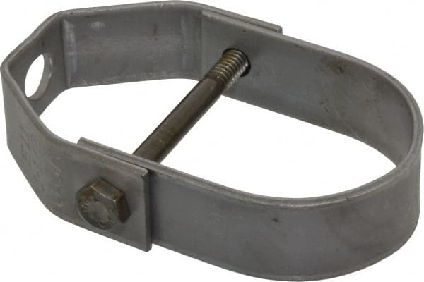 Adjustable Clevis Hanger: 1-1/2" Pipe, 3/8" Rod, Carbon Steel, Plain Finish