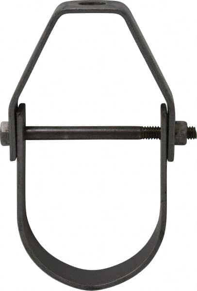 Adjustable Clevis Hanger: 2-1/2" Pipe, 1/2" Rod, Carbon Steel, Plain Finish