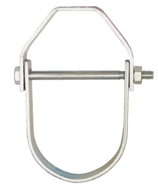 Adjustable Clevis Hanger: 2-1/2" Pipe, 1/2" Rod, Carbon Steel, Electro-Galvanized Finish