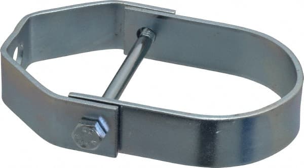 Adjustable Clevis Hanger: 2" Pipe, 3/8" Rod, Carbon Steel, Electro-Galvanized Finish