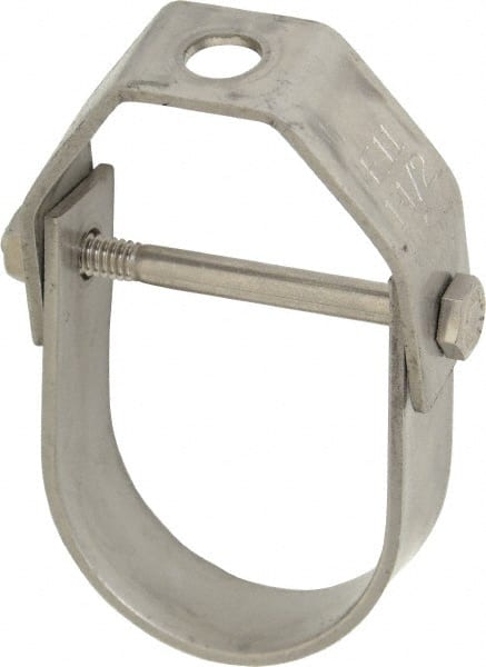 Adjustable Clevis Hanger: 1-1/2" Pipe, 3/8" Rod, 304 Stainless Steel
