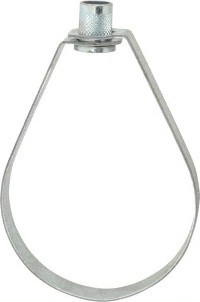 Emlok Swivel Ring Hanger: 4" Pipe, 5/8" Rod, Carbon Steel, Pre-Galvanized Finish