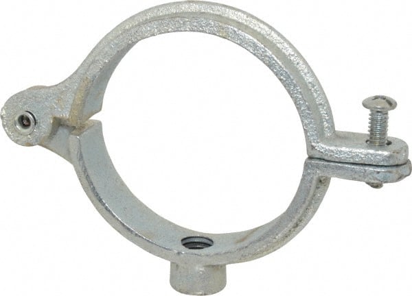 Split Ring Hanger: 2-1/2" Pipe, 1/2" Rod, Malleable Iron, Electro-Galvanized Finish