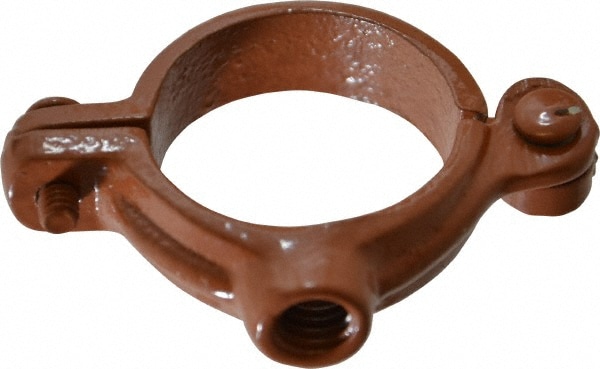 Split Ring Hanger: 1-1/4" Pipe, 3/8" Rod, Malleable Iron, Epoxy Coated