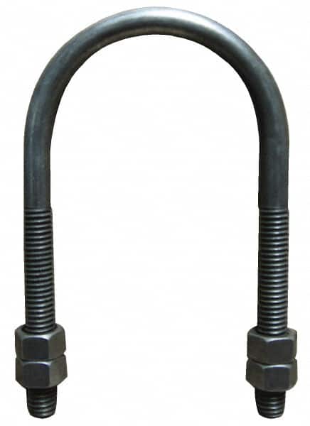 Empire 137B1000 Round U-Bolt: Without Mount Plate, 3/4-10 UNC, 4" Thread Length, for 10" Pipe, Steel 
