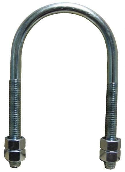 Empire 137G1000 Round U-Bolt: Without Mount Plate, 3/4-10 UNC, 4" Thread Length, for 10" Pipe, Steel 